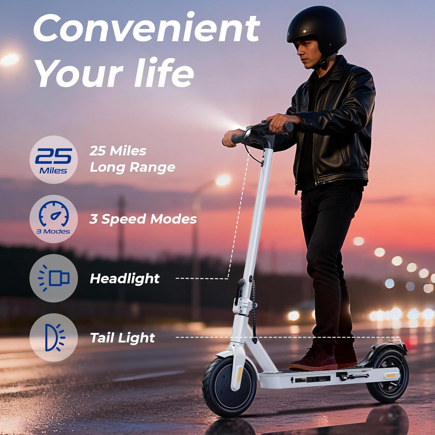 Electric Scooter for Kids & Teens, 500–1000W, 18–25 MPH, 21–28 Mile Range