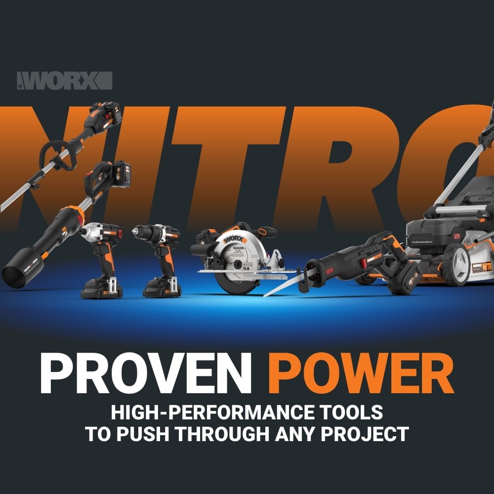 Worx Nitro WG760 40V 21″ Cordless Self-Propelled Lawn Mower with Brushless Motor (Batteries & Charger Included)