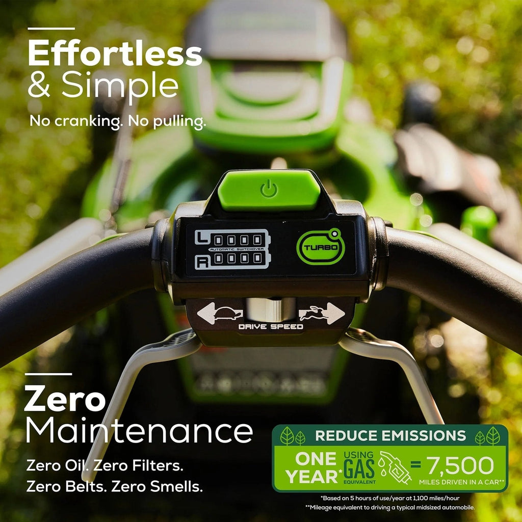 Greenworks 60V 21″ Brushless Self-Propelled Battery Powered Lawn Mower + (2) 4.0Ah Batteries & Dual Port Charger