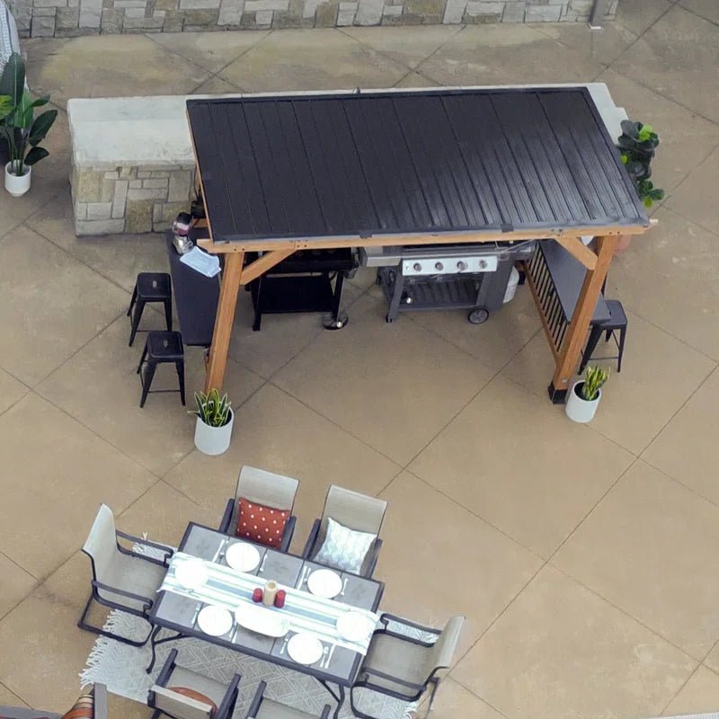 Saxony Xl 13 Ft. W X 6.5 Ft. D Solid Wood Grill Gazebo