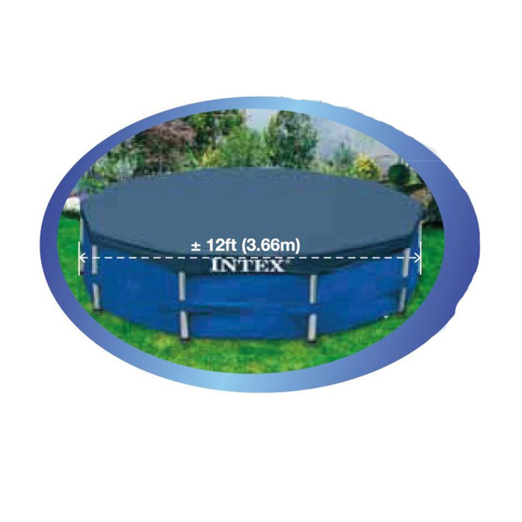 Intex 12 Foot x 30 In. Above Ground Pool & Intex 12 Foot Round Pool Cover
