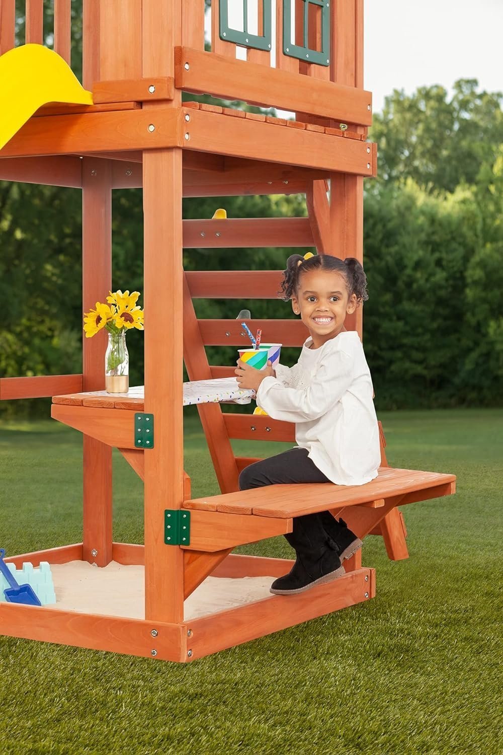 Creative Cedar Designs Cedar Cottage Wooden Swing Set