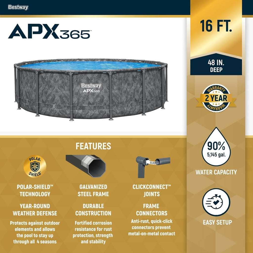 Bestway APX 365 16ft x 48 inches Round Above Ground Pool Set