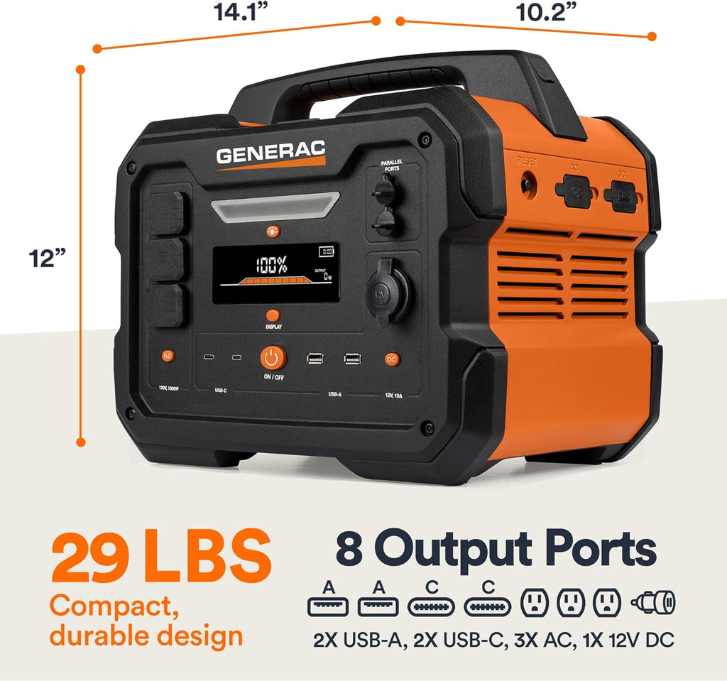 Generac 2106Wh Portable Power Station with Lithium-Ion Battery – Clean, Emission