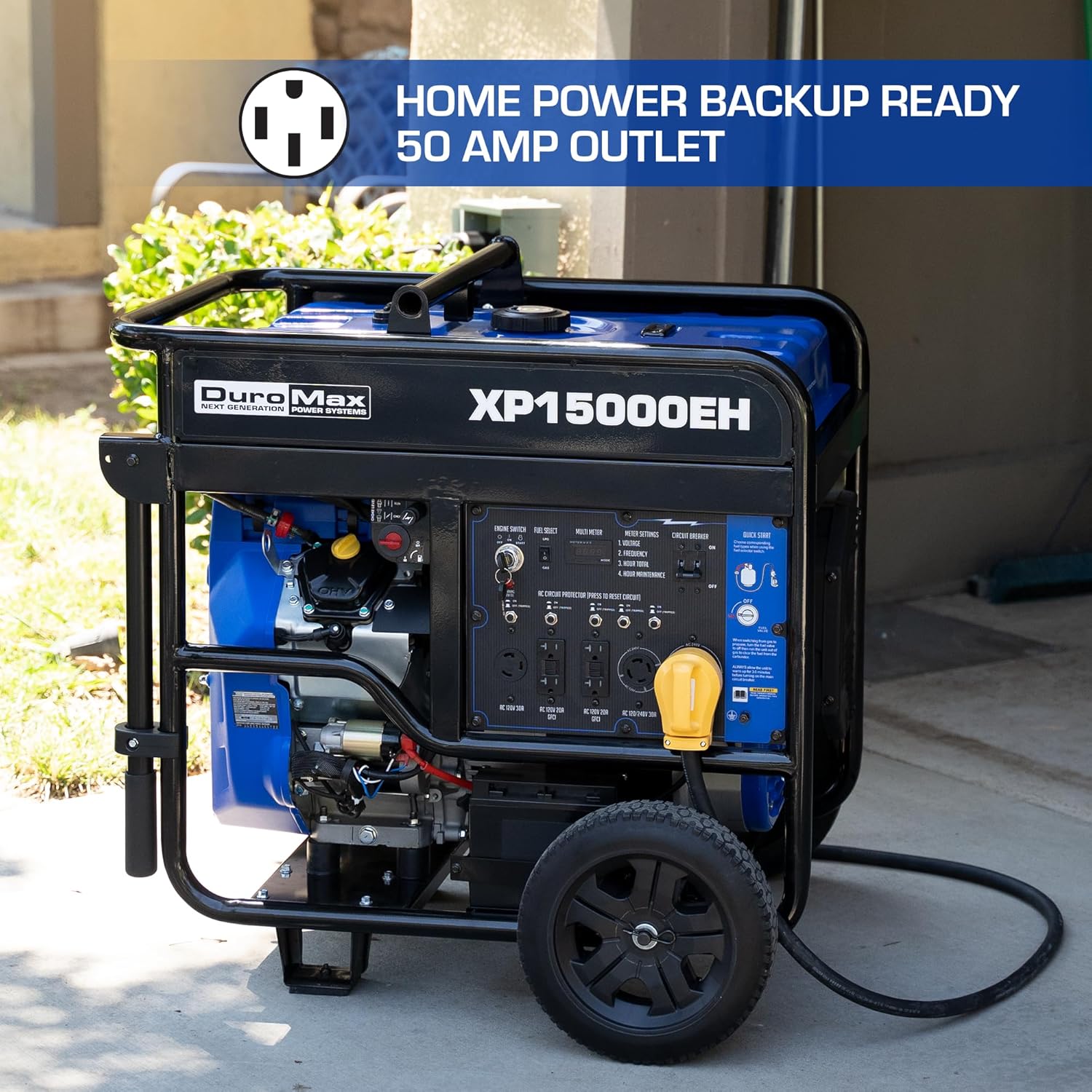 DuroMax XP13000EH Dual Fuel Portable Generator 13000 Watt Gas