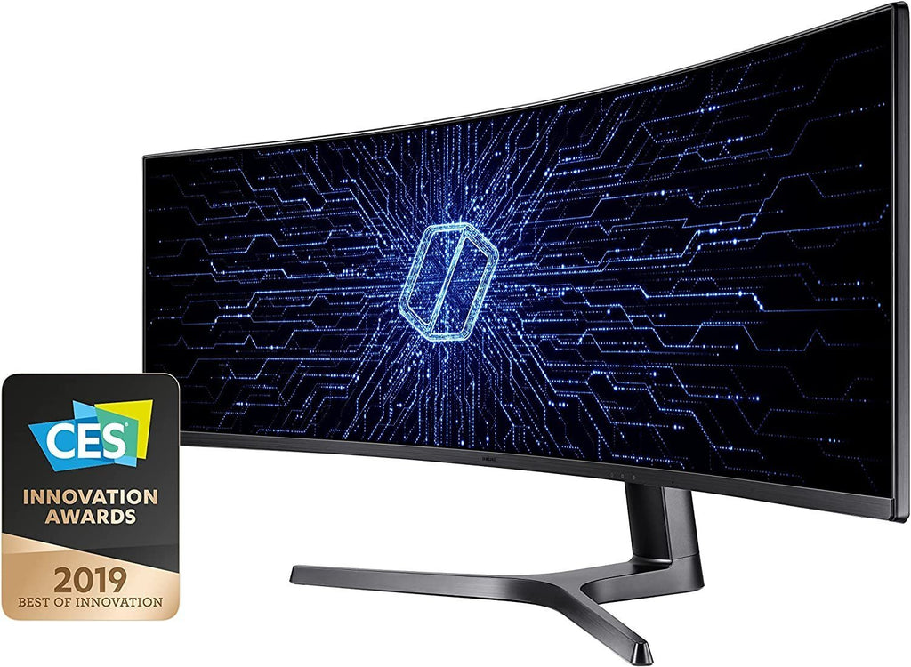 SAMSUNG 49” Odyssey G9 Gaming Monitor, 1000R Curved Screen, QLED, Dual QHD Display, 240Hz, NVIDIA G-SYNC and FreeSync Premium Pro, LC49G95TSSNXZA, Black