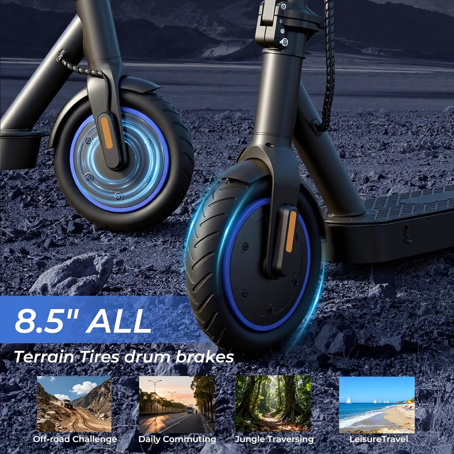 Electric Scooter for Kids & Teens, 500–1000W, 18–25 MPH, 21–28 Mile Range