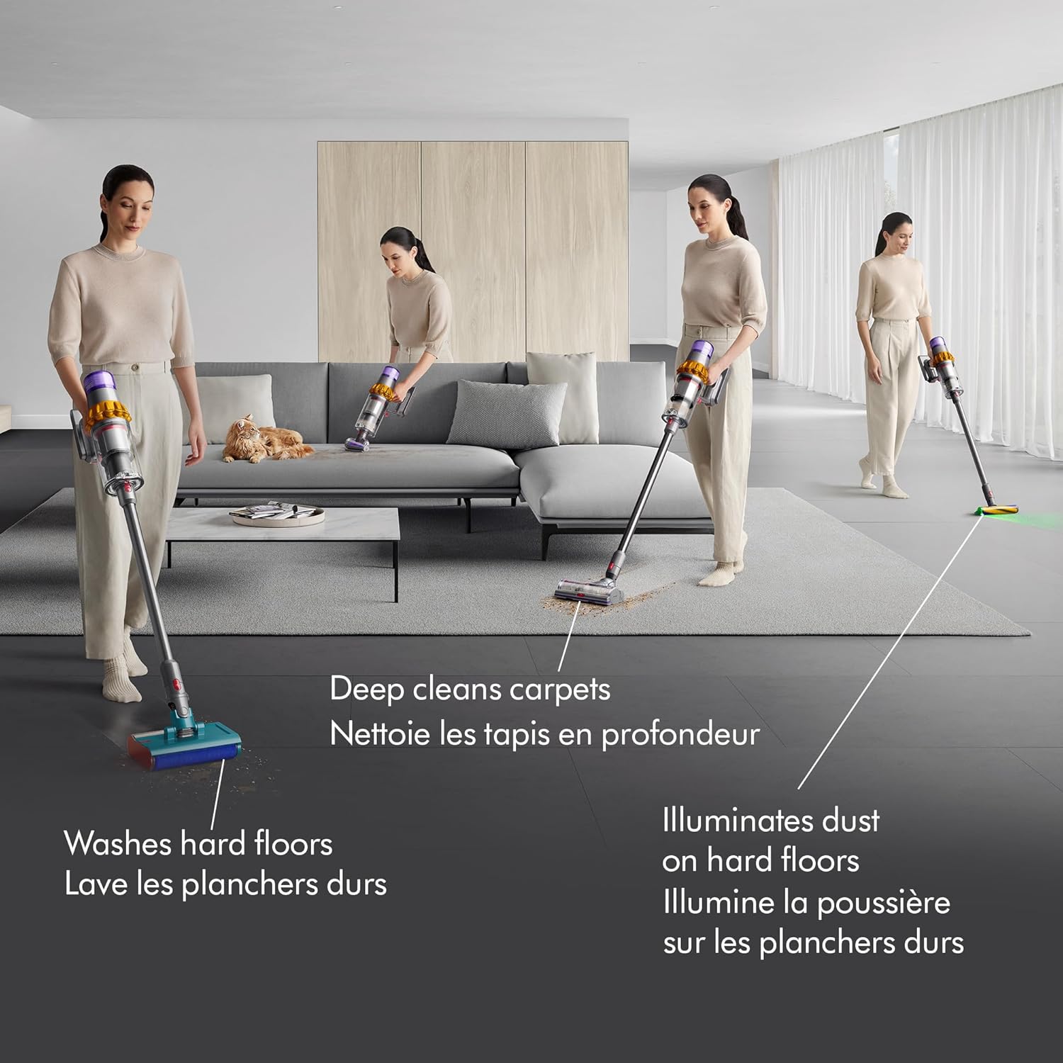 Dyson V15 Detect Plus Cordless Vacuum, Illumination Reveals dust, 240AW