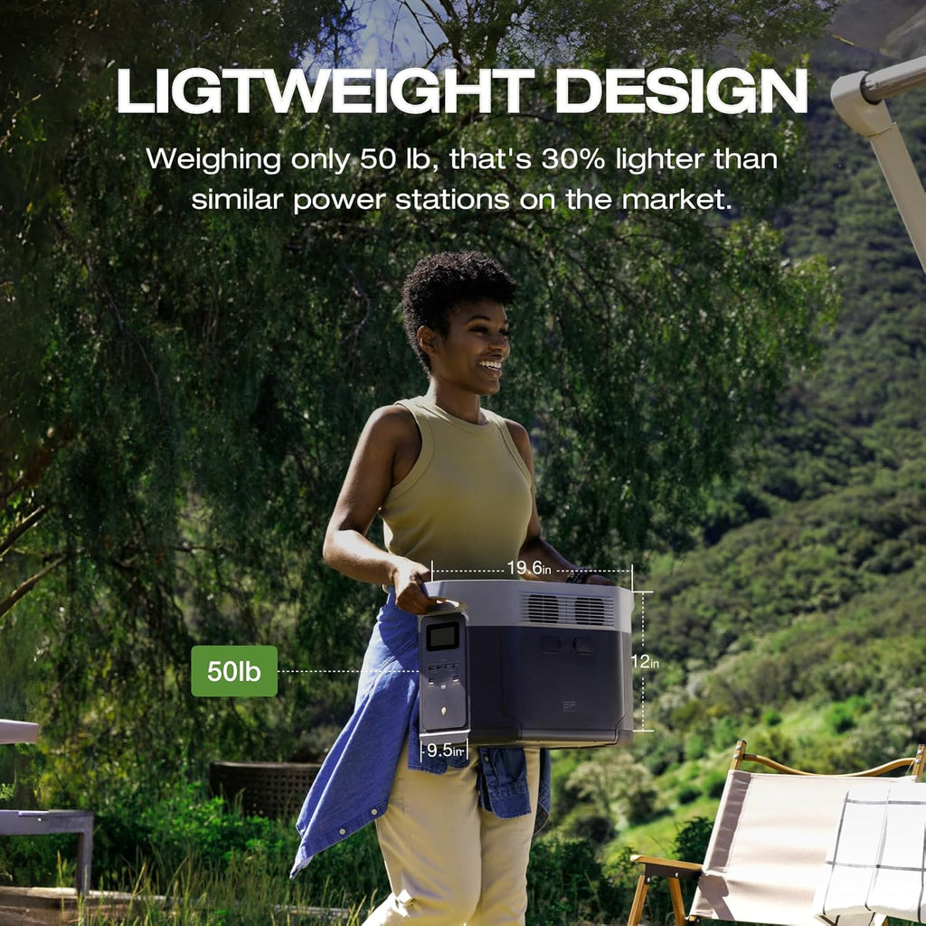EF ECOFLOW Portable Power Station DELTA 2 Max, 2400W LFP Solar Generator, Full Charge in 1 Hr