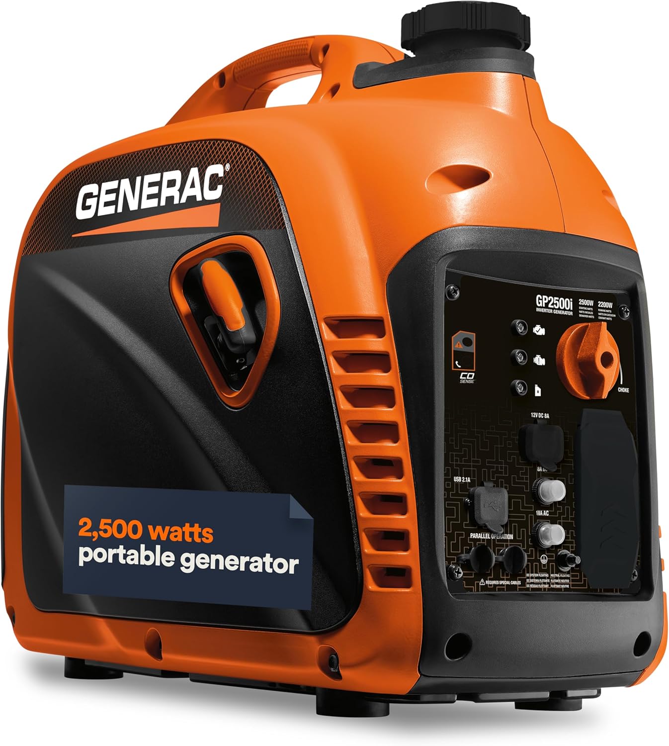 Generac 3,300-Watt Gas Powered Portable Inverter Generator – Lightweight and Compact