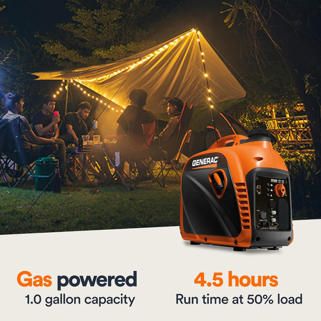 Generac 3,300-Watt Gas Powered Portable Inverter Generator – Lightweight and Compact