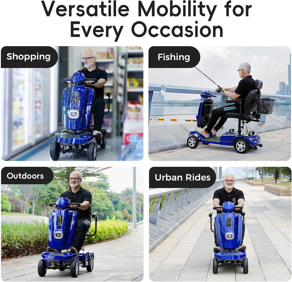 Heavy Duty Electric Mobility Scooter for Adults & Seniors, 16–32 Mile Range, 500–1000W, Off-Road