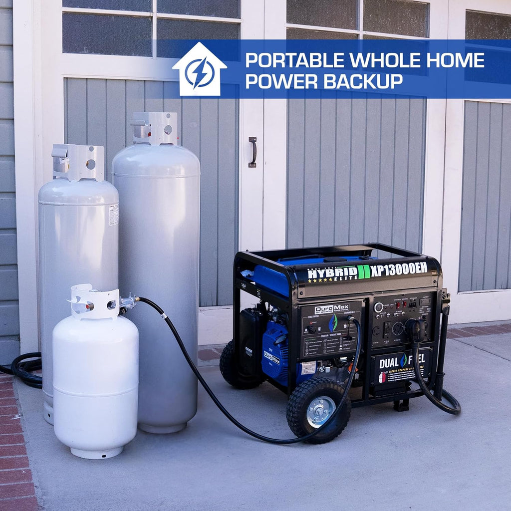 DuroMax XP13000EH 13,000-Watt Dual Fuel Portable Generator – Gas & Propane, Electric Start