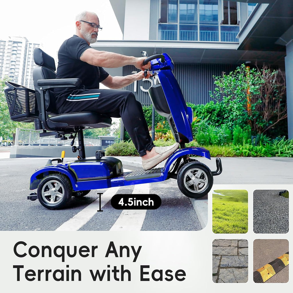 Heavy Duty Electric Mobility Scooter for Adults & Seniors, 16–32 Mile Range, 500–1000W, Off-Road
