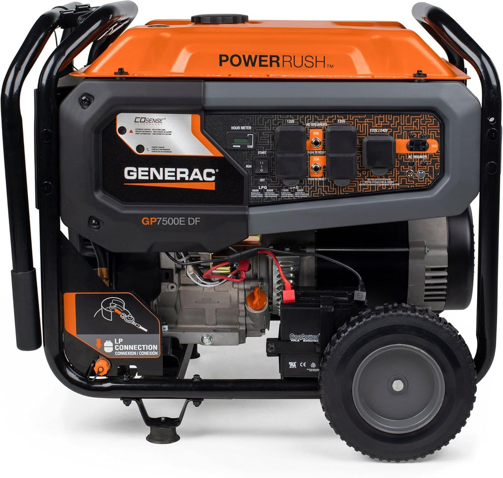 Generac 8,125 Starting Watt Portable Gas Generator – Includes Extension Cord