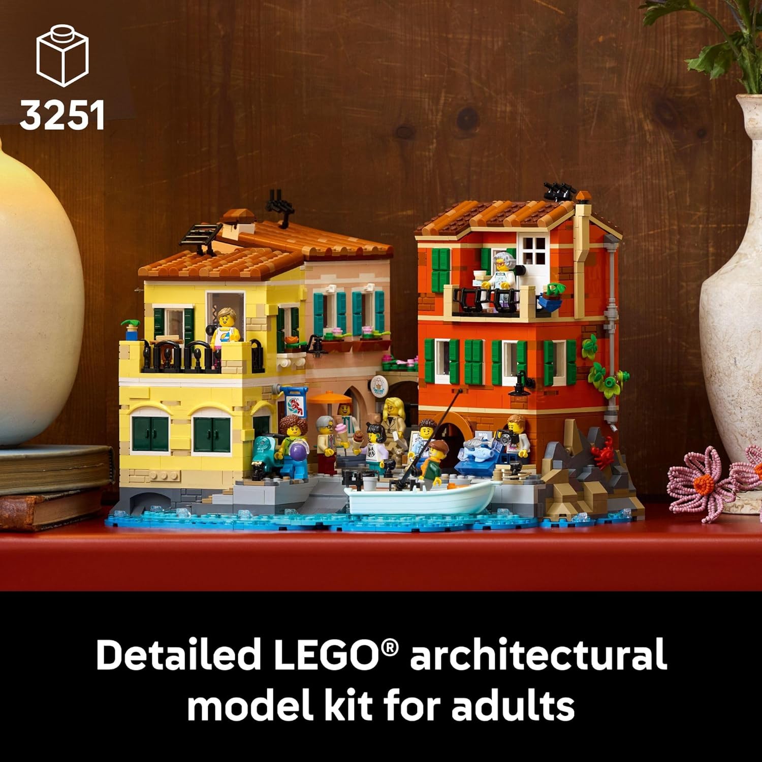 LEGO Ideas Italian Riviera Building Set  – DIY Home & Office Decor for Men & Women