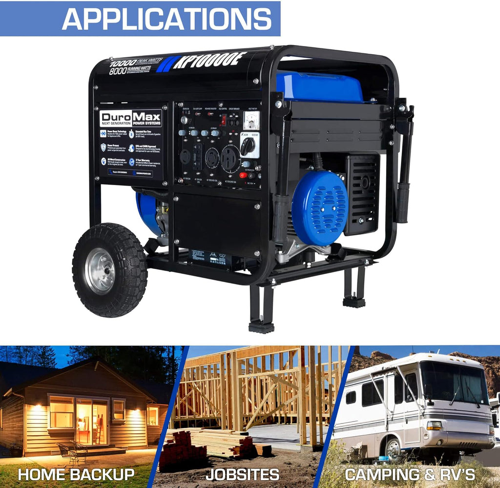 DuroMax XP13000EH 13,000-Watt Dual Fuel Portable Generator – Gas & Propane, Electric Start
