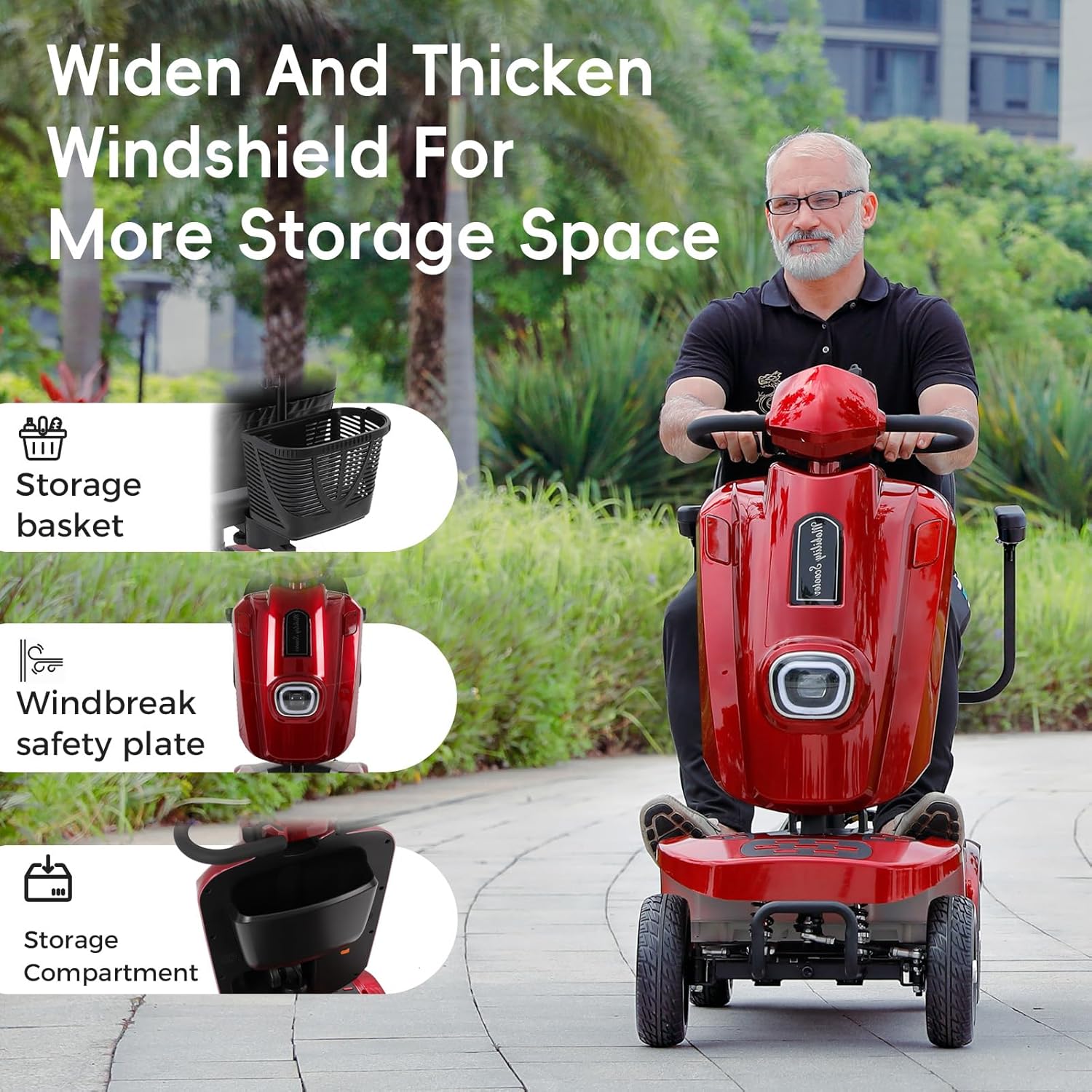 Heavy Duty Electric Mobility Scooter for Adults & Seniors, 16–32 Mile Range, 500–1000W, Off-Road