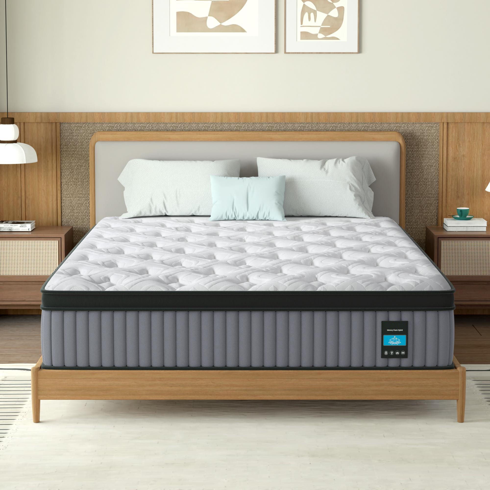 14" King Hybrid Mattress, Memory Foam & Pocket Spring Bed