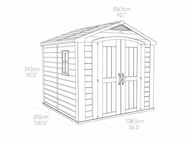 Keter Factor 8×8 Foot Large Resin Outdoor Shed