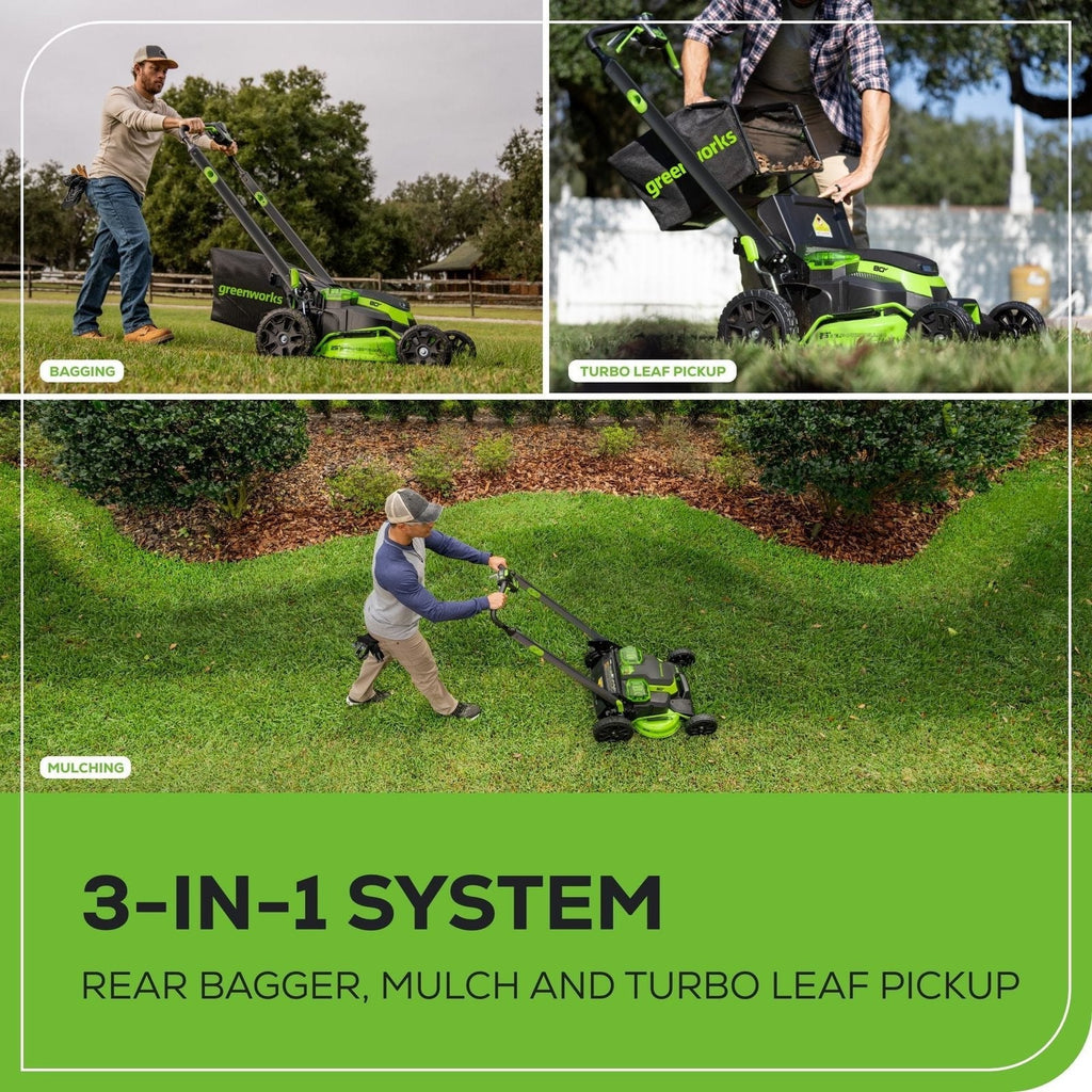 Greenworks 80V 25″ Brushless Cordless Self-Propelled Lawn Mower,3 in 1 Dual Blade LawnMover, W/4.0Ah Battery and Rapid Charger Included