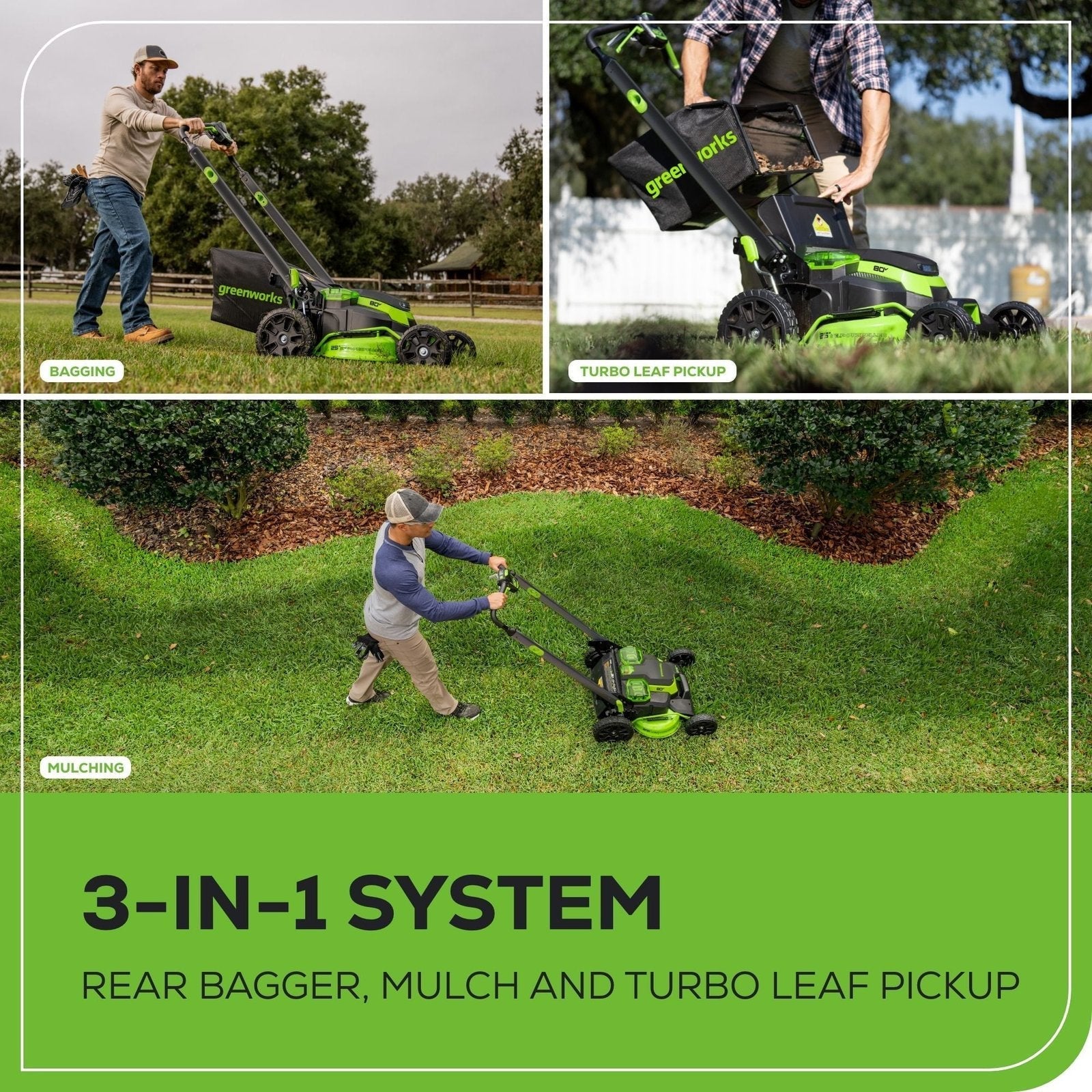 Greenworks 80V 25″ Brushless Cordless Self-Propelled Lawn Mower,3 in 1 Dual Blade LawnMover, W/4.0Ah Battery and Rapid Charger Included