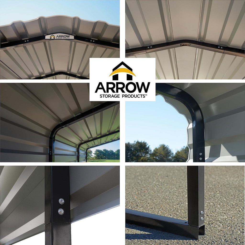 Arrow Carport, 12 ft. x 24ft. x 9ft. Charcoal 12′ x 24′ x 9′