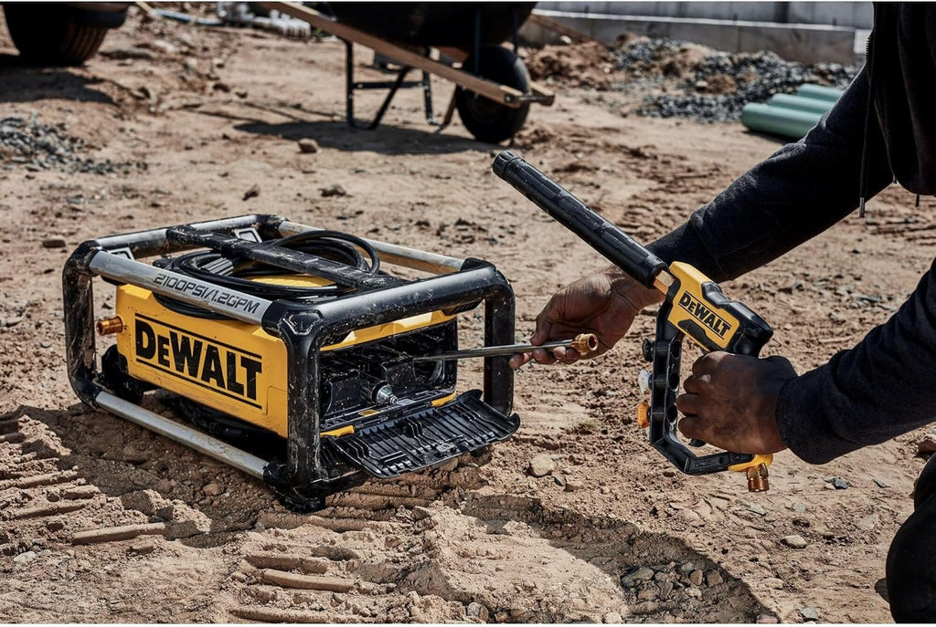 DEWALT Electric Pressure Washer, 2100 PSI, Jobsite Power Washer (DWPW2100) Yellow