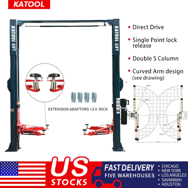 AS110D Two Post Vehicle Lift 11000 lbs By KaTool