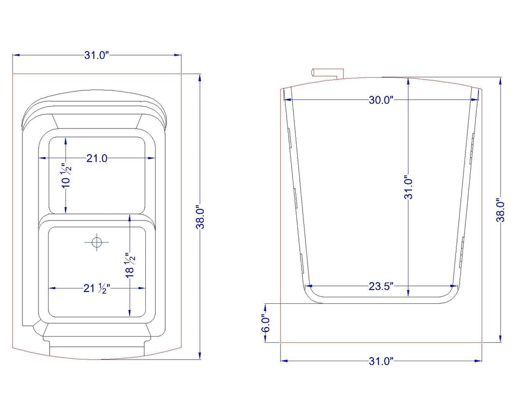 Avora Bath Walk in Right Hand Soaker Tub 38X33X38