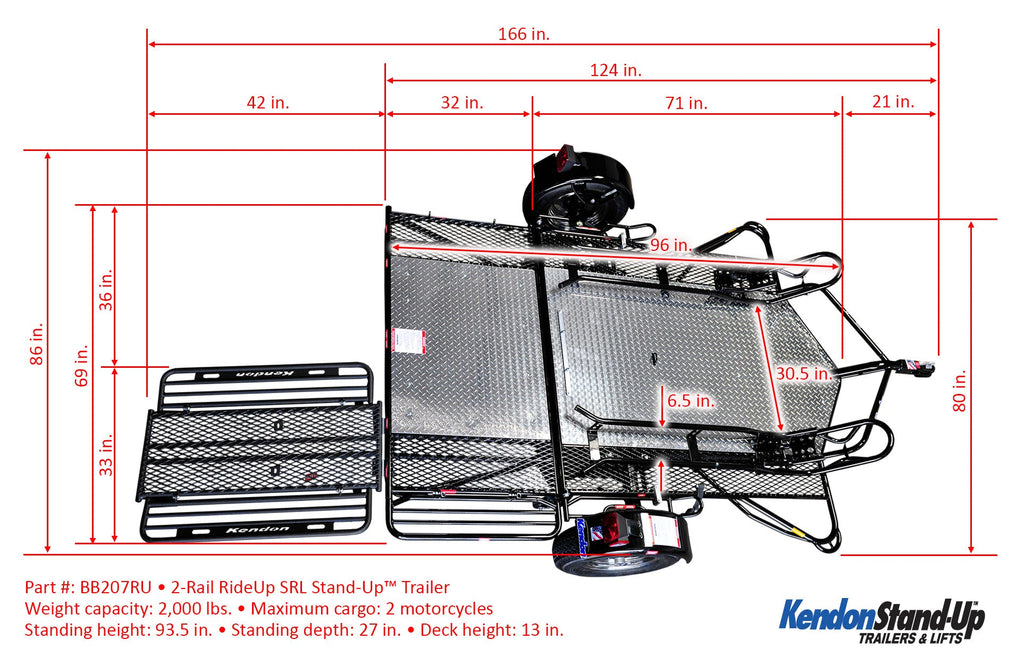 Go! Series Dual Rail Ride-Up Folding Motorcycle Trailer Discounted