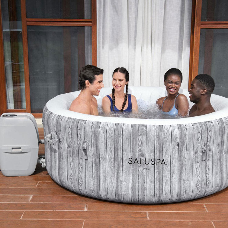 Bestway 4 – Person 120 – Jet Vinyl Round Inflatable Hot Tub in Gray