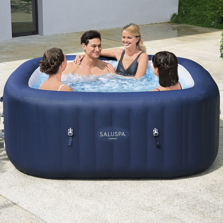 Bestway Saluspa Hawaii Airjet Inflatable Hot Tub With Energysense Cover, Blue