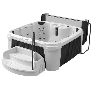 Luxuria Spas 7 – Person 100 – Jet Acrylic RectangularHot Tub with Bluetooth Speakers and Ozonator in Mocha