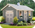 EZ-Fit Riverside 10×14 Wood Storage Shed Kit Floor and Shingles Included