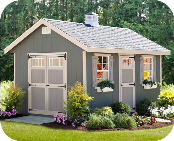 EZ-Fit Riverside 10×14 Wood Storage Shed Kit Floor and Shingles Included