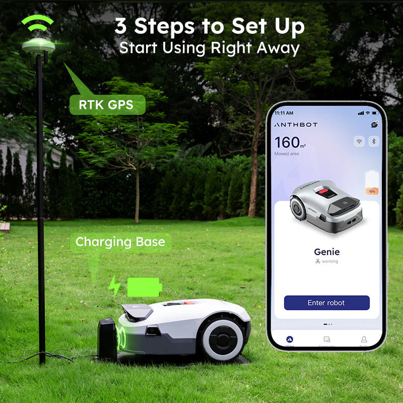 ANTHBOT Genie 3000: AI Robot Lawn Mower No Wire