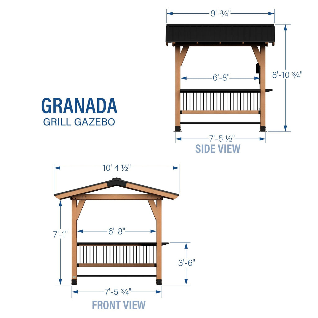 Granada Grill Gazebo with Outdoor Bar