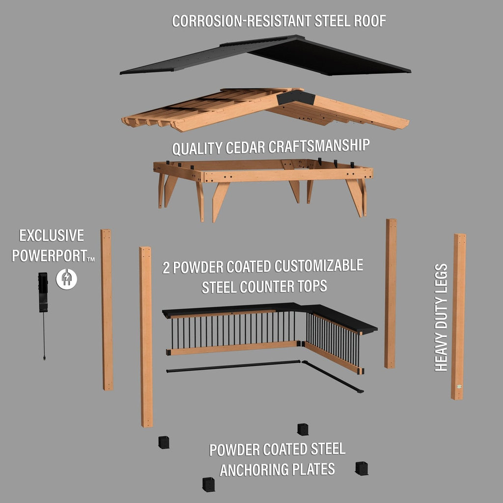 Granada Grill Gazebo with Outdoor Bar