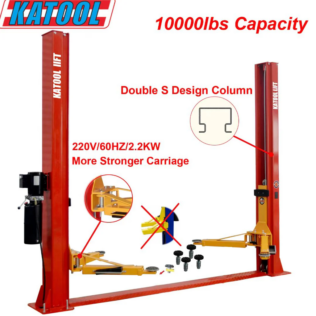 H100 Two Post Vehicle Lift 10,000 lbs By KaTool