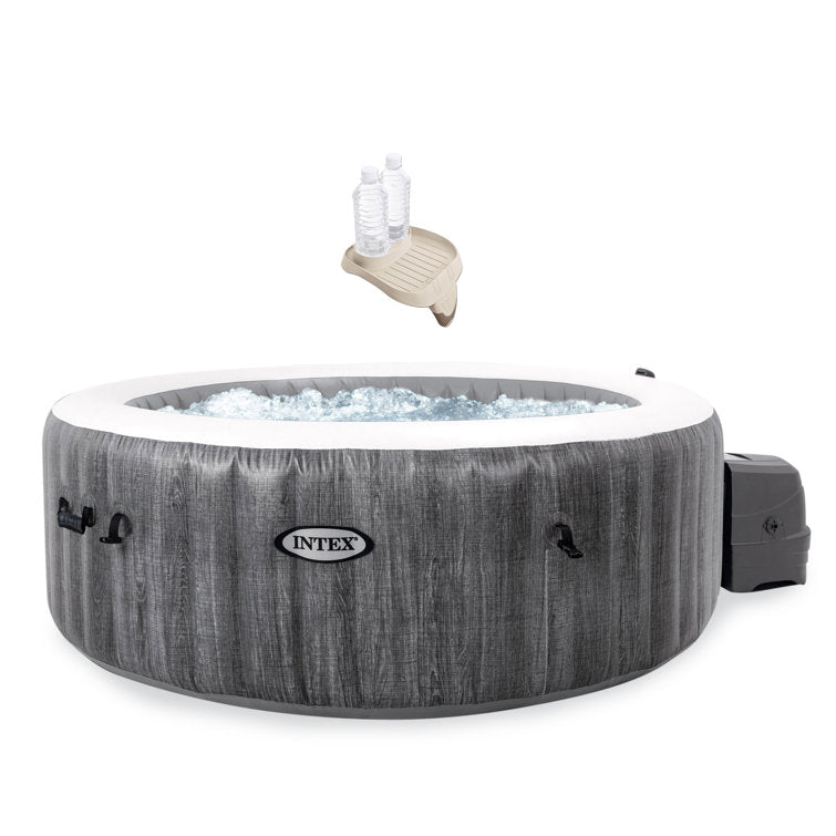 Intex 4 – Person 140 – Jet Round Inflatable Hot Tub in Gray