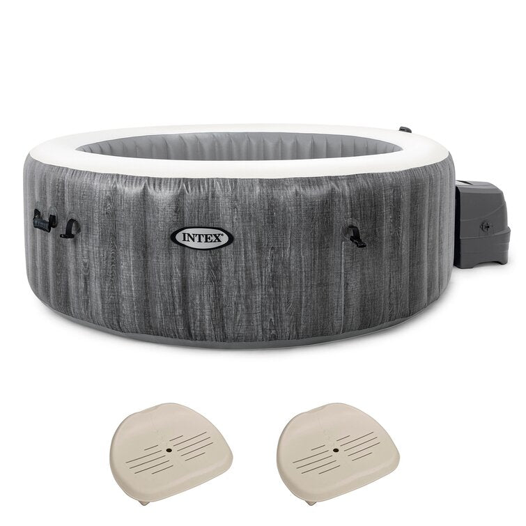 Intex 6 – Person 170 – Jet Vinyl Round Inflatable Hot Tub in Gray