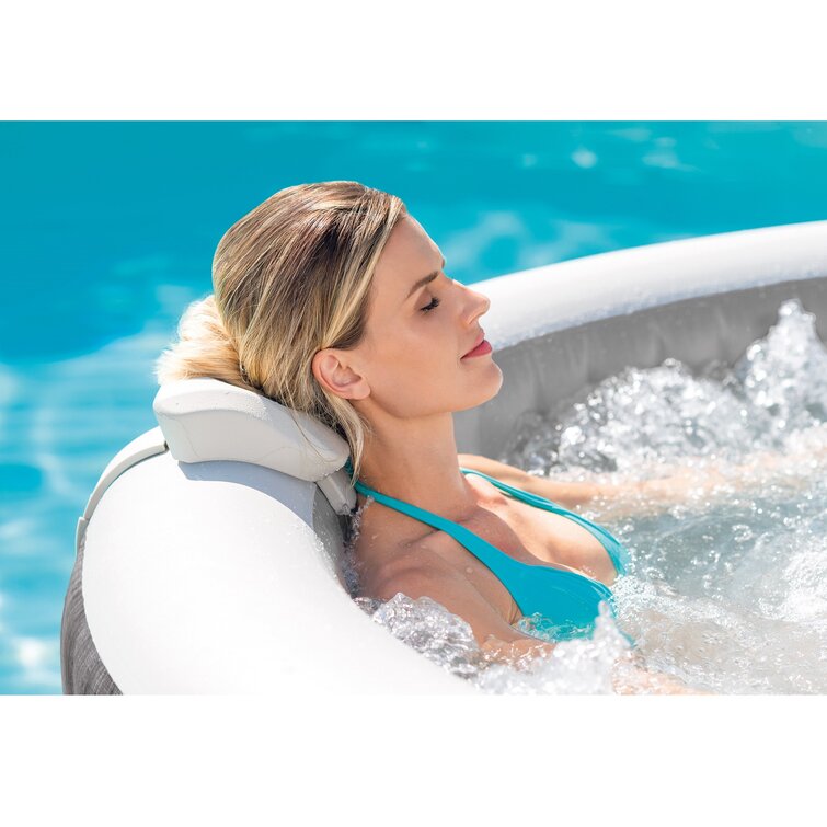 Intex Greywood Deluxe 4 Person Inflatable Hot Tub Bubble Jet Spa