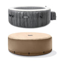 Intex Purespa 4 Person Inflatable Portable Heated Jet Hot Tub & Cover Package