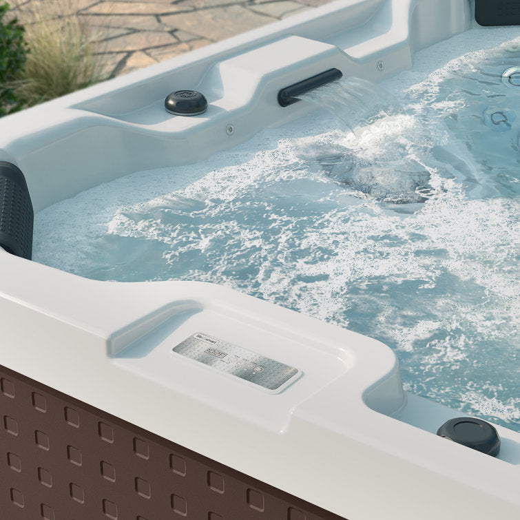 Lifesmart Spas Palmetto 230 Volt 7-Person 72-Jet Acrylic Square Hot Tub with Ozonator