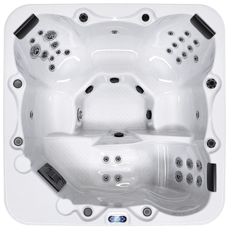 Luxuria Spas 6 – Person 55 – Jet Acrylic Rectangular Hot Tub with Ozonator in Mocha