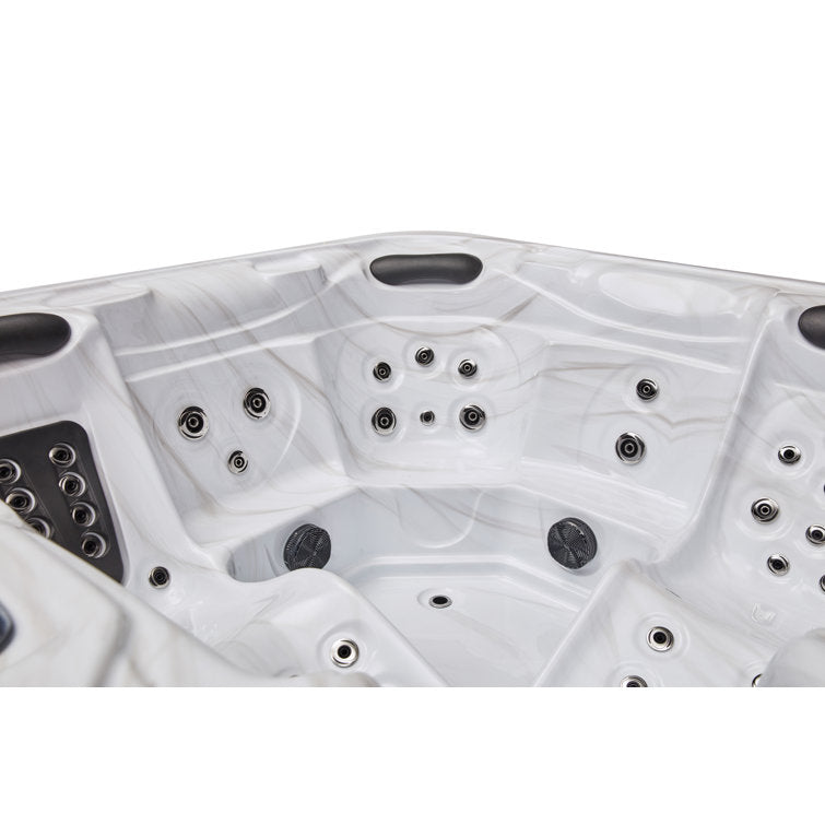 Luxury Spas 5 – Person 52 – Jet Acrylic Square Hot Tub with Ozonator in Gray