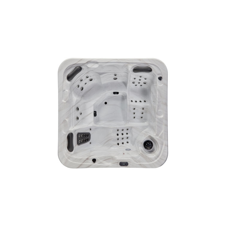 Luxury Spas 5 – Person 52 – Jet Acrylic Square Hot Tub with Ozonator in Gray