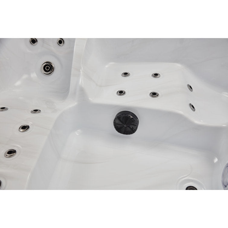 Luxury Spas 61 – Jet Acrylic Square Hot Tub with Ozonator in Gray