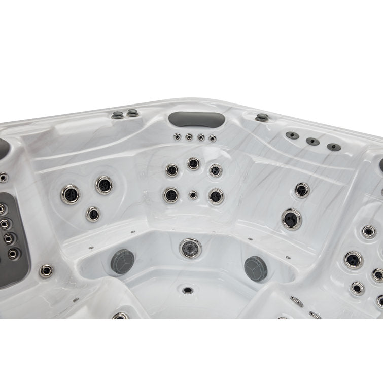 Luxury Spas 77 – Jet Acrylic Square Hot Tub with Ozonator in Gray